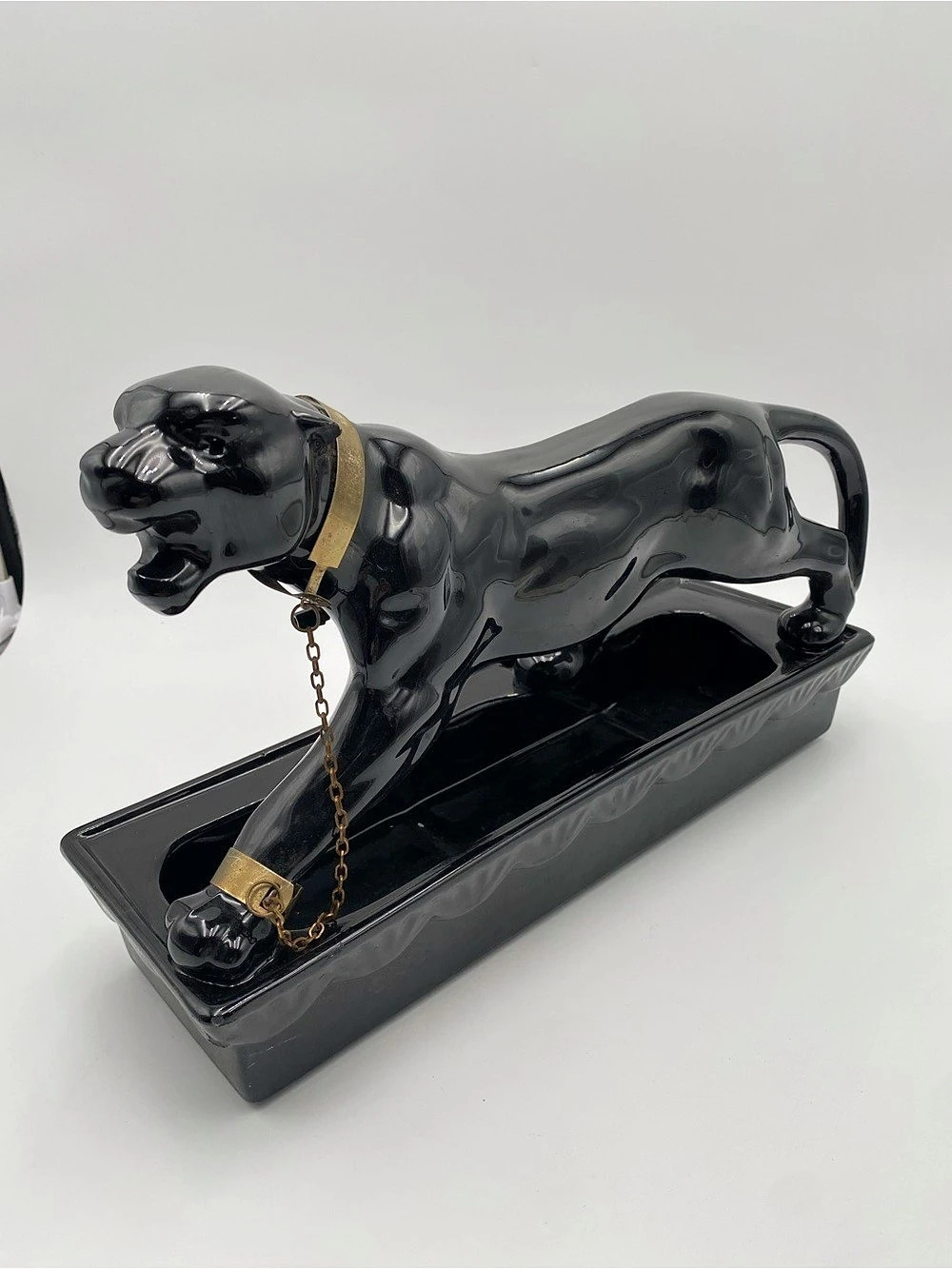 Vintage Black Panther Decor Sculpture
